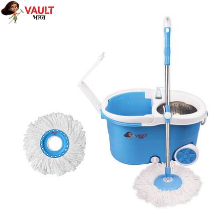 VAULT BHARAT 360° Spin Floor Cleaning Bucket | V58+V3+1 Mop Set