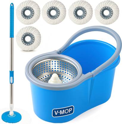 V-MOP Premium Steel Spin Floor Cleaning Mop Set - ST05 - Wet & Dry Mop