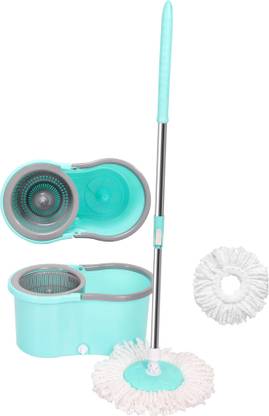 Glancing 360-Degree Cleaning Solution: Steel Wringer Mop, 2 Refills, and Bucket Mop Set