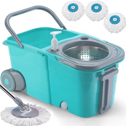 THUNDER FIT START FRESH Premium Double Twin Bucket Mop with 3 Refills For All Cleaning Floors-6 Mop Set