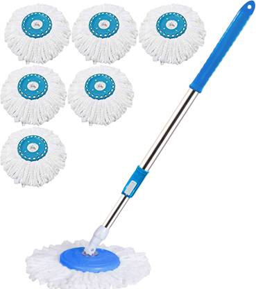 THUNDER FIT START FRESH Classic Spin Bucket Mop Stick Rod Set -Easy to fit for All Bucket Mops-06 String Mop