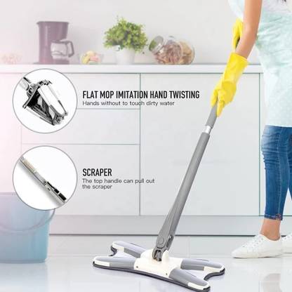 HELTROW 360 Degree Microfiber X shape mop Mop Head