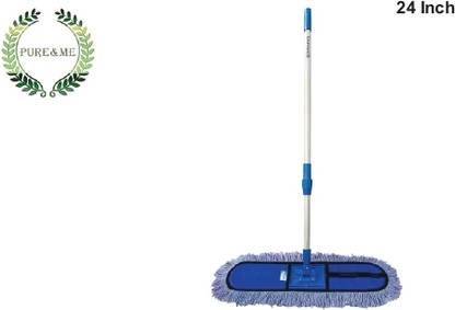 pure and me Dry Mop (24 inch) For Cleaning And dusting long handle(Full Set) Wet & Dry Mop