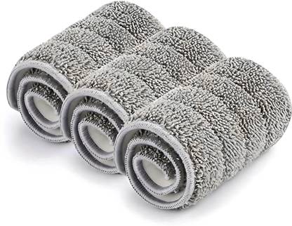 Upkaranwale Two Way Lock Mop cloth For Small Bucket Mop ( Pack of 3 Mop Cloth, 32CM X 12CM) Wet & Dry Mop