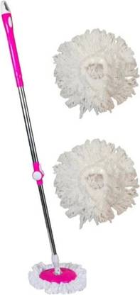 Ayush 360 Spin Mop Stick | Wet & Dry floor cleaner | Mops Pocha with extra refill Mop Head and Rod