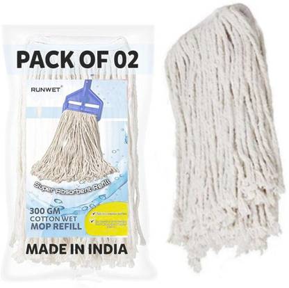 Diem Wet Cotton Mop Refill for Floor Cleaning | High absorbency | 300gm | White | Refill