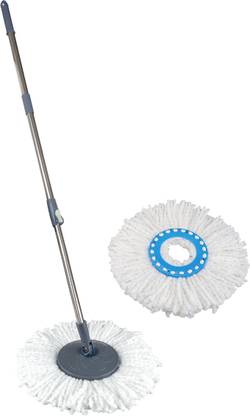 Primeway 360 Degree Rotating Handle Set with Disc and Mop Heads Mop Set