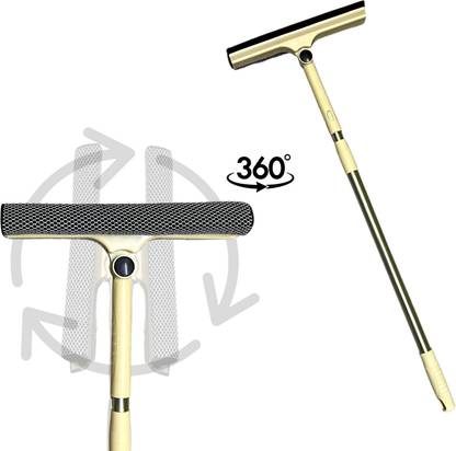 MS Diamond Window Glass & Net Cleaner 2in1 Mesh Cleaning Brush & Wiper with Telescopic Pole Wipes
