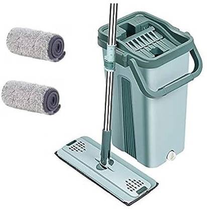 Upkaranwale Maroon Small Flat mop and Bucket Set Mop Floor Cleaning System (32 x 12 cm) Mop Set