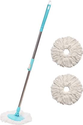 Pranay's Kleanup Smart Spin Mop-Mop Stick|Wet & Dry Cleaning Mop|Mops Pocha 2 Microfiber Refill Mop, Mop Set, Mop Refill