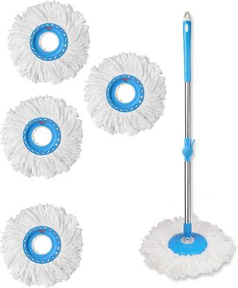 VAULT BHARAT Mop Stick Only| Spin Mop Spare Set|360° Rotate Universal | V2+4 Mop Head and Rod