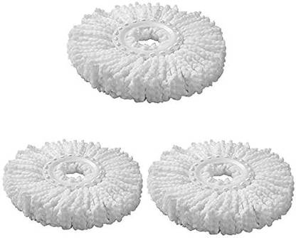 IIM Impex Spin Mop Head - Microfiber Mop Heads Refills, Set of 3, White Refill