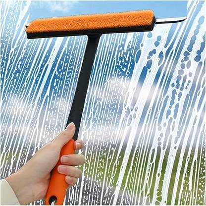 SPMYY 3-in-1 Glass Cleaner Wiper 360° Foldable Car Windshield Wiper with Sponge Brush Floor Wiper