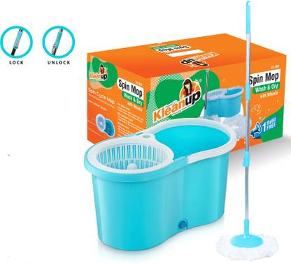 Pranay's Kleanup Spin Bucket Mop 360 Degree Magic Mop With 1Refill for Home/Floor/Office/Cleaning Mop Set
