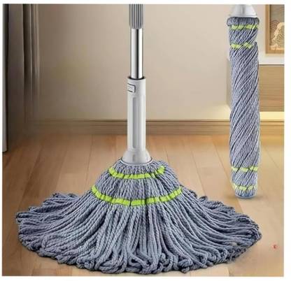 DHAVJ Round Cleaner for Home, Fan, Floor ,Squeeze Twist Mop Stick Wet & Dry Mop