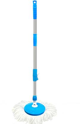 MopTo Big Blue Mop Stick Rod Set with 1 Microfiber Refill ( 1 Year Warranty ) String Mop