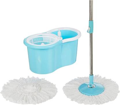 Mumma's LIFE Spin Mop, Easy Wheels & Big Bucket with 2 Microfiber Refills, Floor Cleaning Mop Mop Set