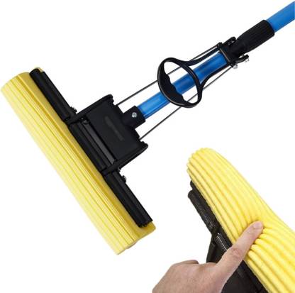 ONIQUID PVA Sponge Mop with Self-Wringing Action, Multi-Surface Floor Cleaner Sponge Mop