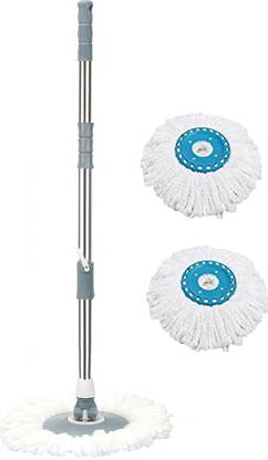 V-MOP Premium Grey Mop Stick-Best Rod Set With 2 Refills String Mop