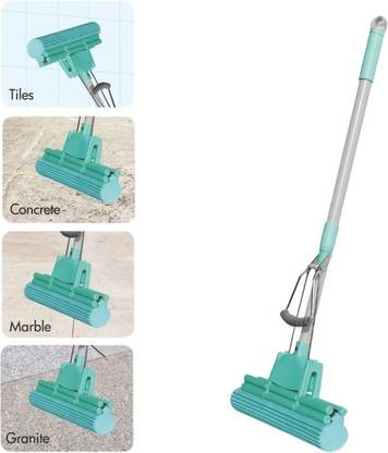 TERAAZ PVA Mop with Self-Wringing Action, Quick & Efficient Floor Care Mop Set