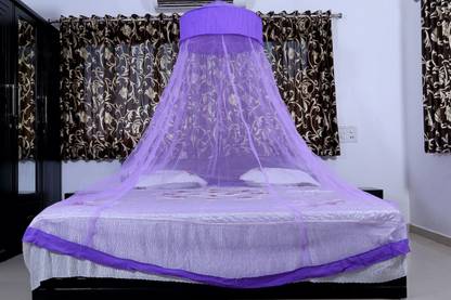 Radhekrishna Enterprises Polyester Adults Washable RK_Double Bed [Round] Mosquito Net 1///184 Mosquito Net