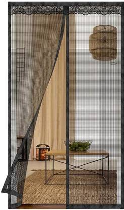 HOSTACY Polyester Adults Washable Magnetic Mosquito Net for Door,Fit Doors Size Up to 100 x 210 Cm (Black) Mosquito Net