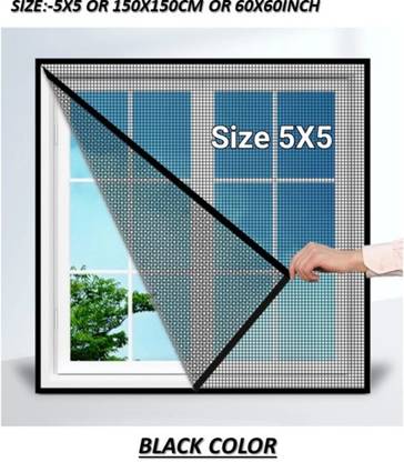 BLEMY HDPE - High Density Poly Ethylene Adults Washable FLIPKART/BL/WINDOW/5X5SIZE/BLACKCOLOUR/_23 Mosquito Net
