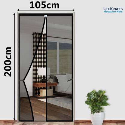 Lifekrafts Polyester Adults Washable Auto-Closing Magnetic Door Mosquito Net
