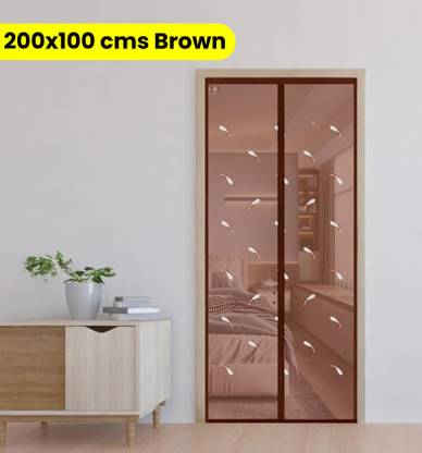 Classic Mosquito Net Polyester Adults Washable Net For Door With Magnet Self-Closing with full frame self Adhesive Hook Mosquito Net
