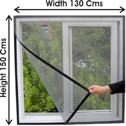 WonderNet Fibre Adults Washable Fiberglass Mesh Window Stitched Mosquito Net Ready To Use Mosquito Net