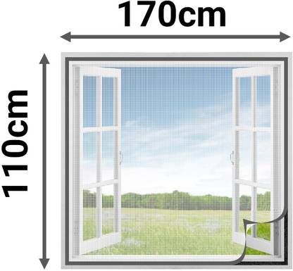 SafeMyles 198 GSM Fiberglass Pre-Stitched Window Fibre Washable Adults Mosquito Net
