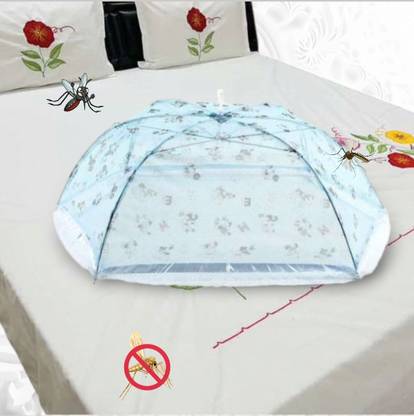 ZIMBLE Nylon Kids Washable foldable baby umbrella net for kids 0 to 2 year ( blue) Mosquito Net