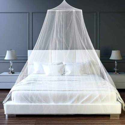 Maruti Enterprise Polyester Adults Washable Double Bed [Round] Mosquito Net