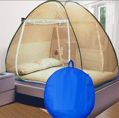 KHANJAN FASHION HUB Polyester Adults Washable YELLOW machhardani top machardani stand wali mosquito net open machardani big s Mosquito Net