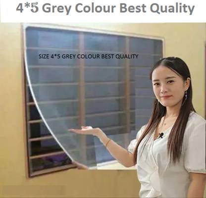 LATAKE HDPE - High Density Poly Ethylene Adults Washable window net 4*5 ft grey colour 60*48 inch Mosquito Net