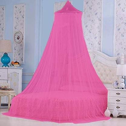 Shree Kriday Polyester Adults Washable King Size Bed Hanging Round Mosquito Net