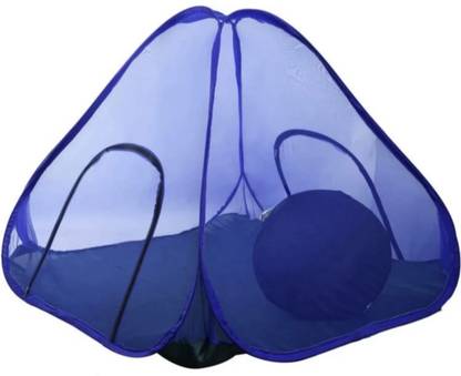 Gehloth Enterprises Polyester Adults Washable Royal blue double bed Mosquito Net