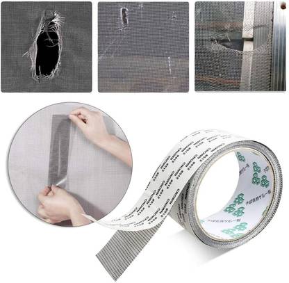 RBGIIT Fibre Adults Washable Window Screen Repair Tap, Strong Adhesive & Waterproof Window Mosquito Mesh K1 Mosquito Net