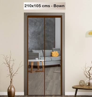 Classic Mosquito Net Polyester Adults Washable Net For Door With Magnet Self-Closing with full frame self Adhesive Hook Mosquito Net