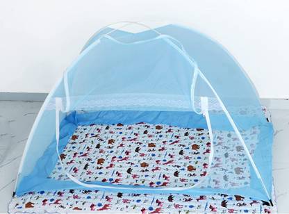 Stay Healthy Polyester Kids Washable Baby Mosquito Net Foldable, 0 to 24 Month Baby,4 Ft x 2.5 Ft Size, Blue Mosquito Net
