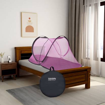 SASDAN Polyester Adults Washable Verticle Zip Mosquito Net - L,B,H (7 x 7 x 4.6 ft) with High-Quality Zip Mosquito Net