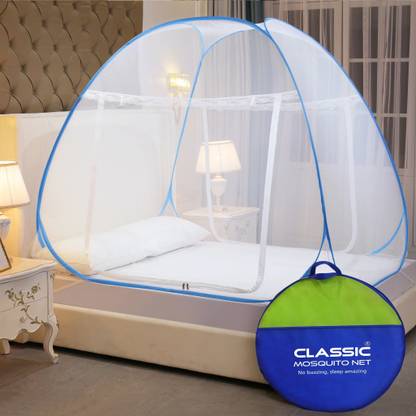Classic Mosquito Net Foldable for Double & King Size Bed - (200*200*145 CM) Polyester Washable Adults Mosquito Net