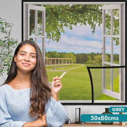 NinthKey Fibre Adults Washable Pre-Stitched Fiberglass Window Mosquito Net for All Types of Windows Mosquito Net