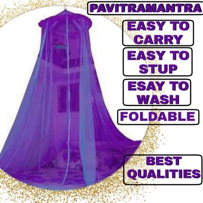 Radhekrishna Enterprises Polyester Adults Washable RK_Double Bed [Round] Mosquito Net 1///154 Mosquito Net
