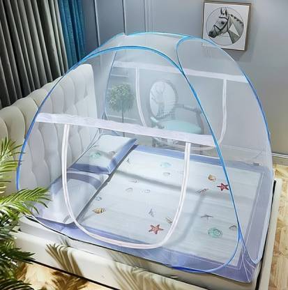Ia interprises Polyester Adults Washable DBMNet-Blue-02 Mosquito Net