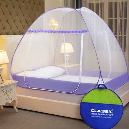 Classic Mosquito Net Foldable Premium,Double & King Size Bed(200*200*145 CM) Polyester Washable Adults Mosquito Net