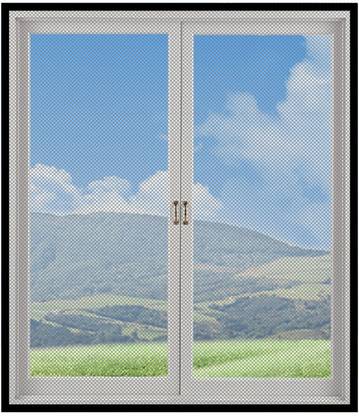 Velvetone Polyester Kids Washable Window Mosquito Net 90X120Cm Removable SelfAdhesive Fine Mesh with Frame 1pc Mosquito Net