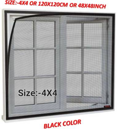 BLEMY HDPE - High Density Poly Ethylene Adults Washable FLIPKART/BL/WINDOW/4X4SIZE/BLACKCOLOUR/_22 Mosquito Net