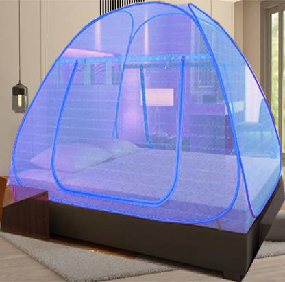 KHANJAN FASHION HUB Polyester Infants Washable BLUE machhardani folding wali machhardani jhula machardani for double bed 6 7 Mosquito Net