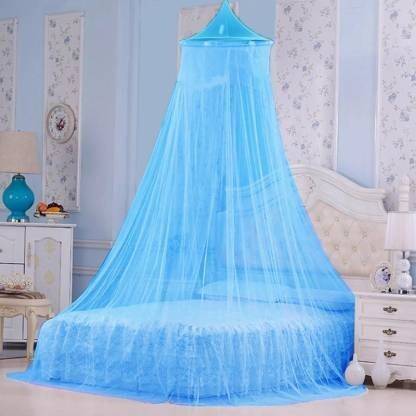 Dharmik Creation Polyester Adults Washable Double Bed [Round] Mosquito Net 1///83 Mosquito Net